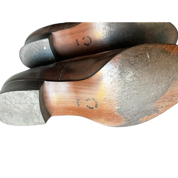 Nine West Brown Boots leather Cap Toe Lace Up Ankle Women's Dress Boot Size 5.5M - Picture 4 of 11